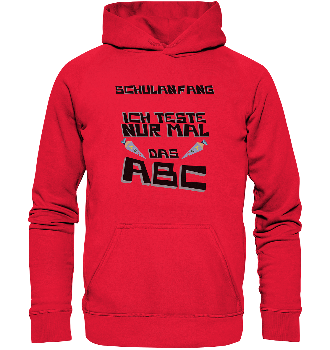 Schulanfang Schwarzes Design, Einschulung, Zuckettüte - Kids Premium Hoodie