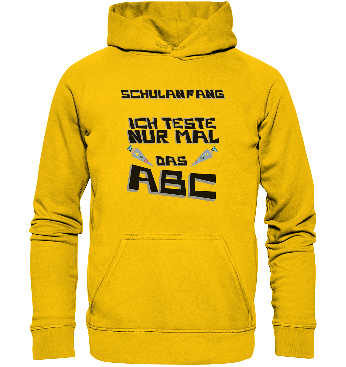 Schulanfang Schwarzes Design, Einschulung, Zuckettüte - Kids Premium Hoodie