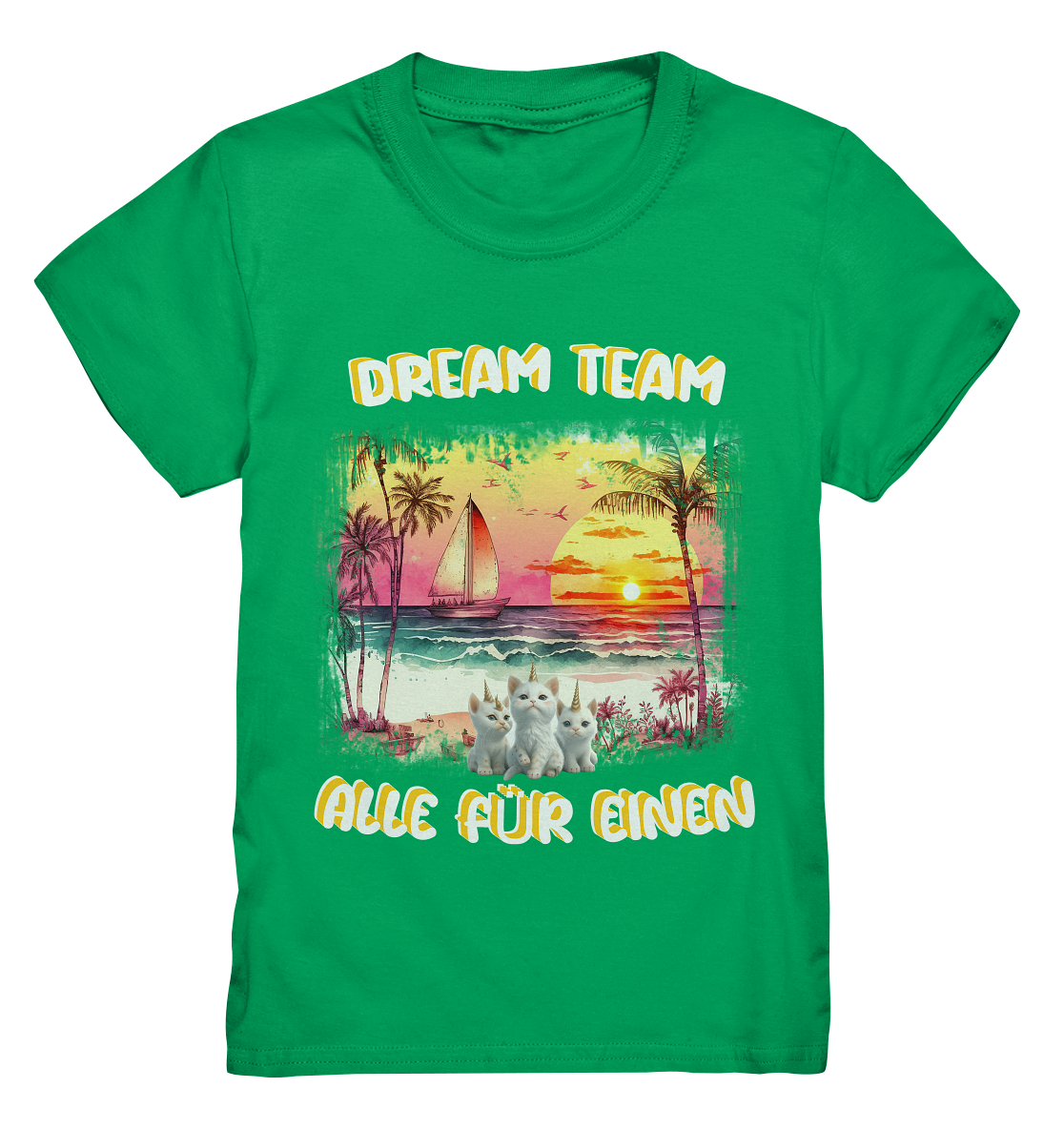 Dream Team, Einhorn Katzen Shirt, streetwear, casual t shirt, No 7 - Kids Premium Shirt