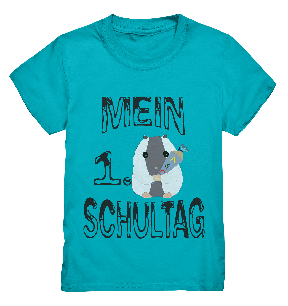Schulanfang Schwarzes Design, Einschulung, Zuckettüte - Kids Premium Shirt