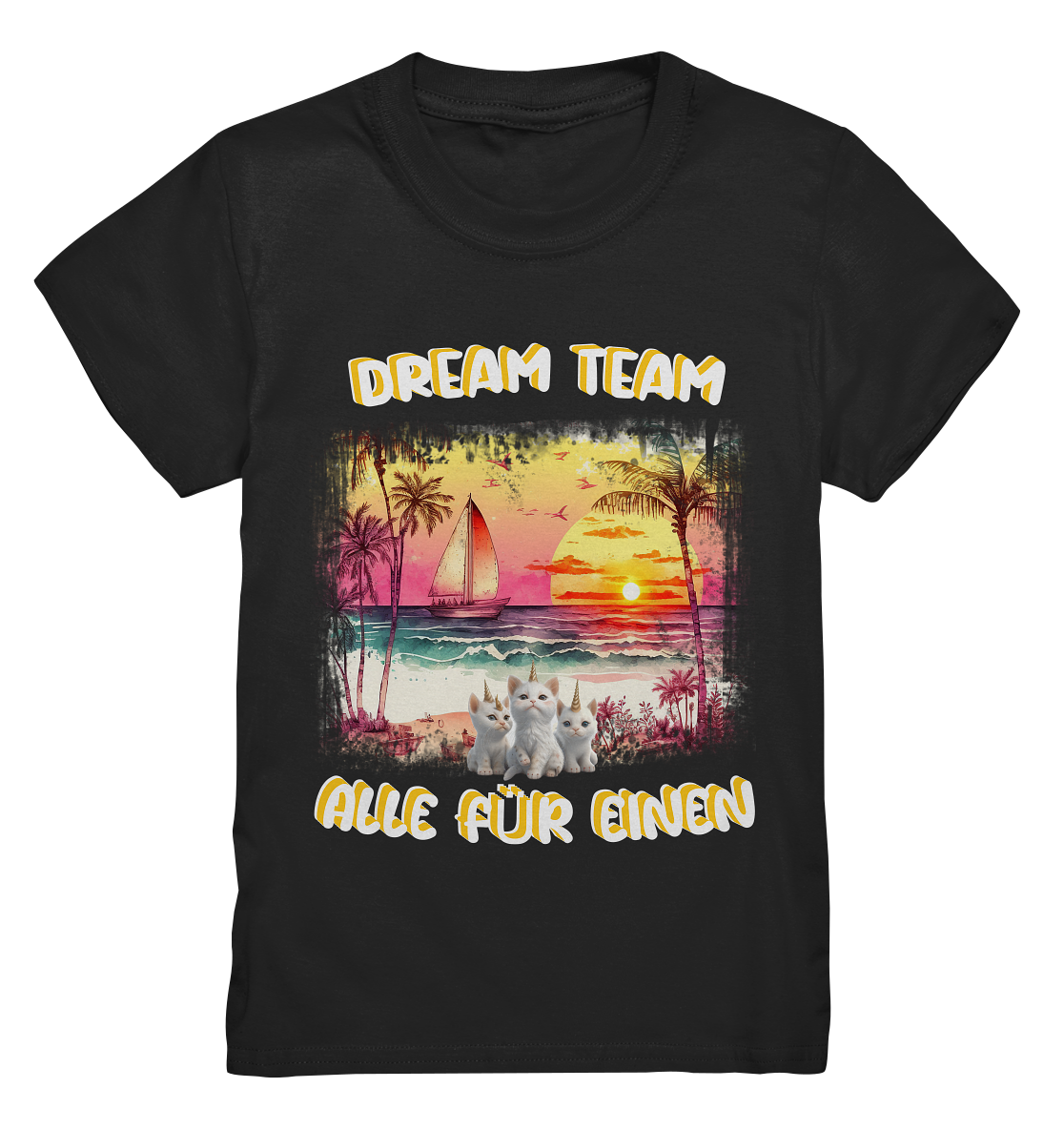 Dream Team, Einhorn Katzen Shirt, streetwear, casual t shirt, No 7 - Kids Premium Shirt