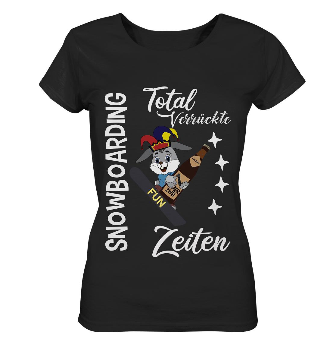 Snowboarding, verrückte Zeiten, Snowboarder, Osterhase - Ladies Organic Basic Shirt