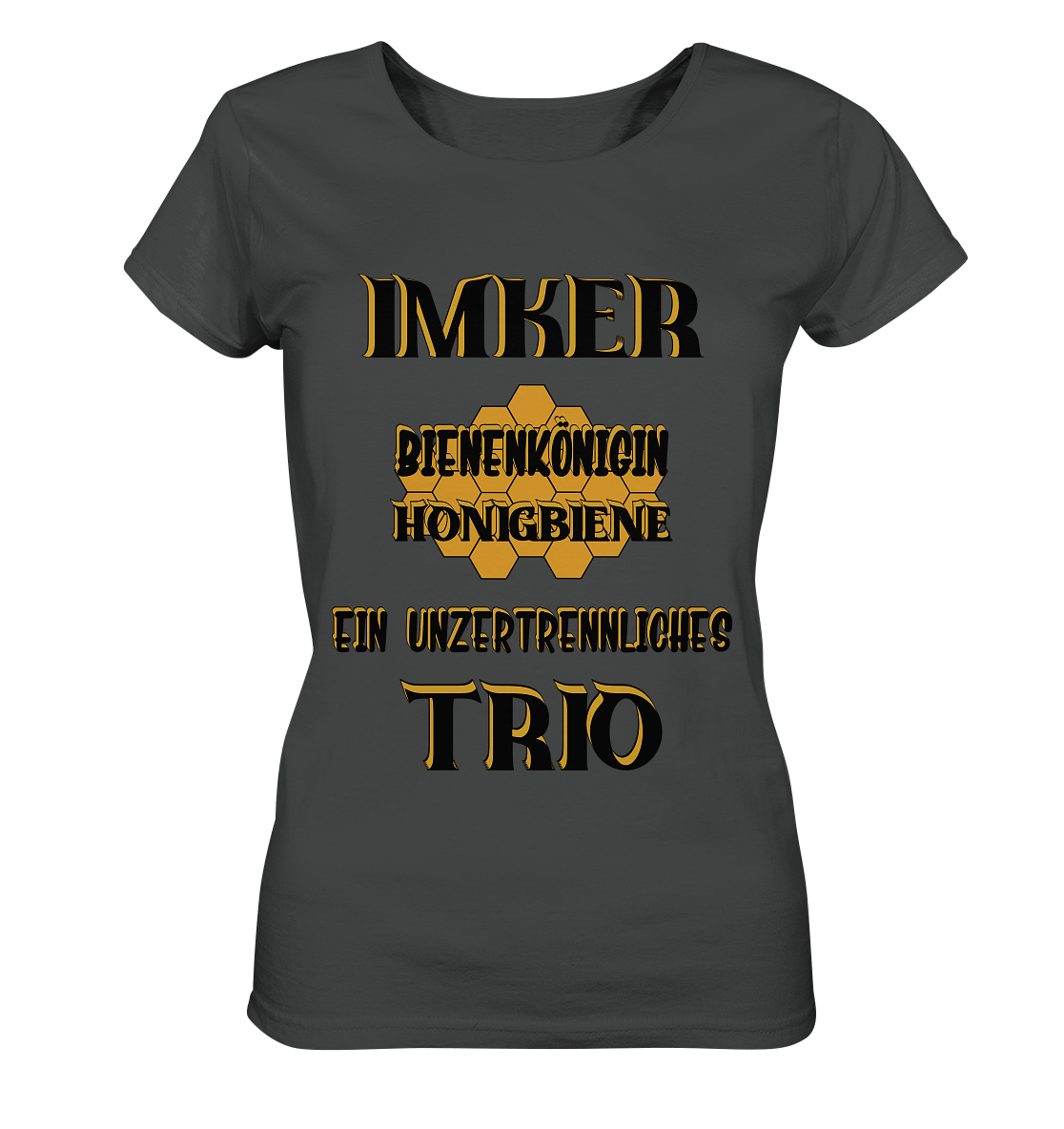Imker- Bienenkönigin und Honigbiene einTeam, schwarzes Design - Ladies Organic Basic Shirt