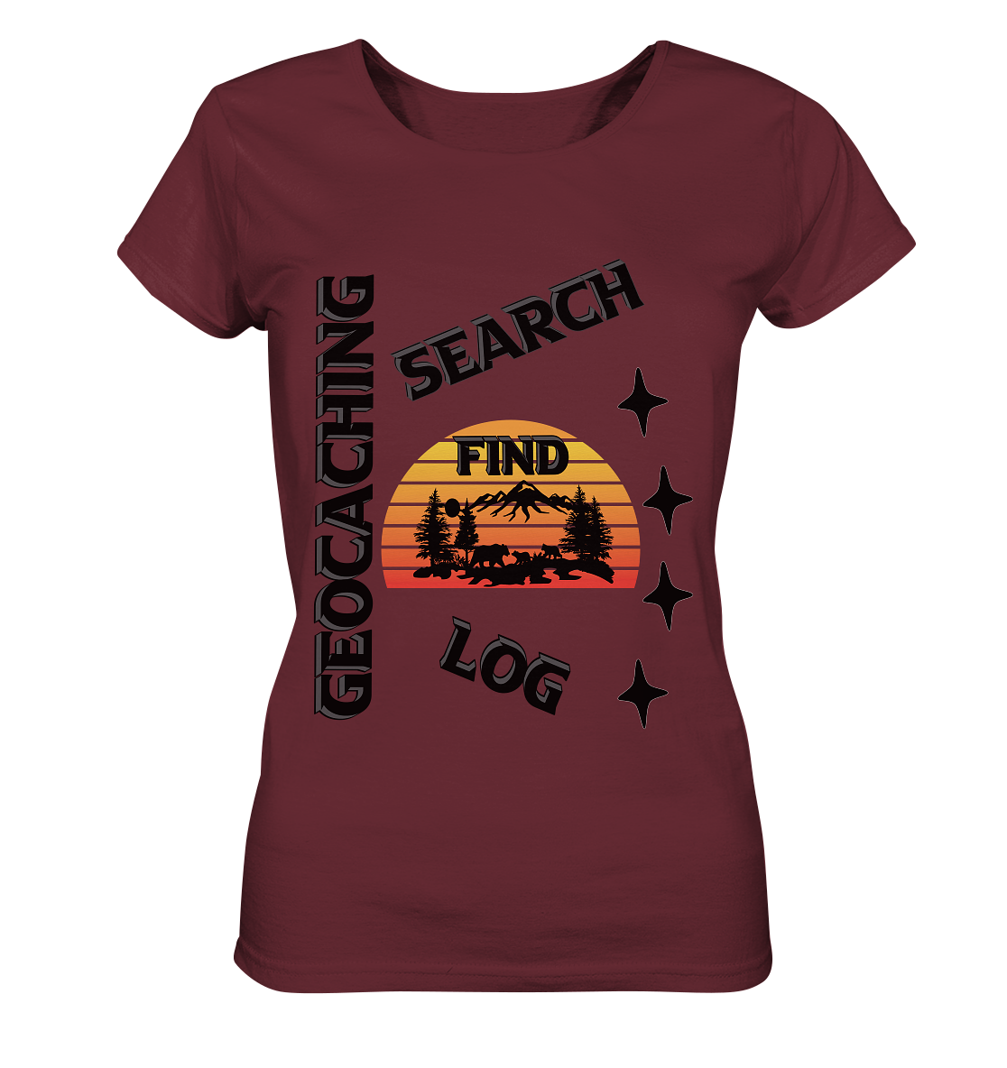 Geocaching, Suchen, Finden und Log, Geocache Schwarzes Design - Ladies Organic Basic Shirt