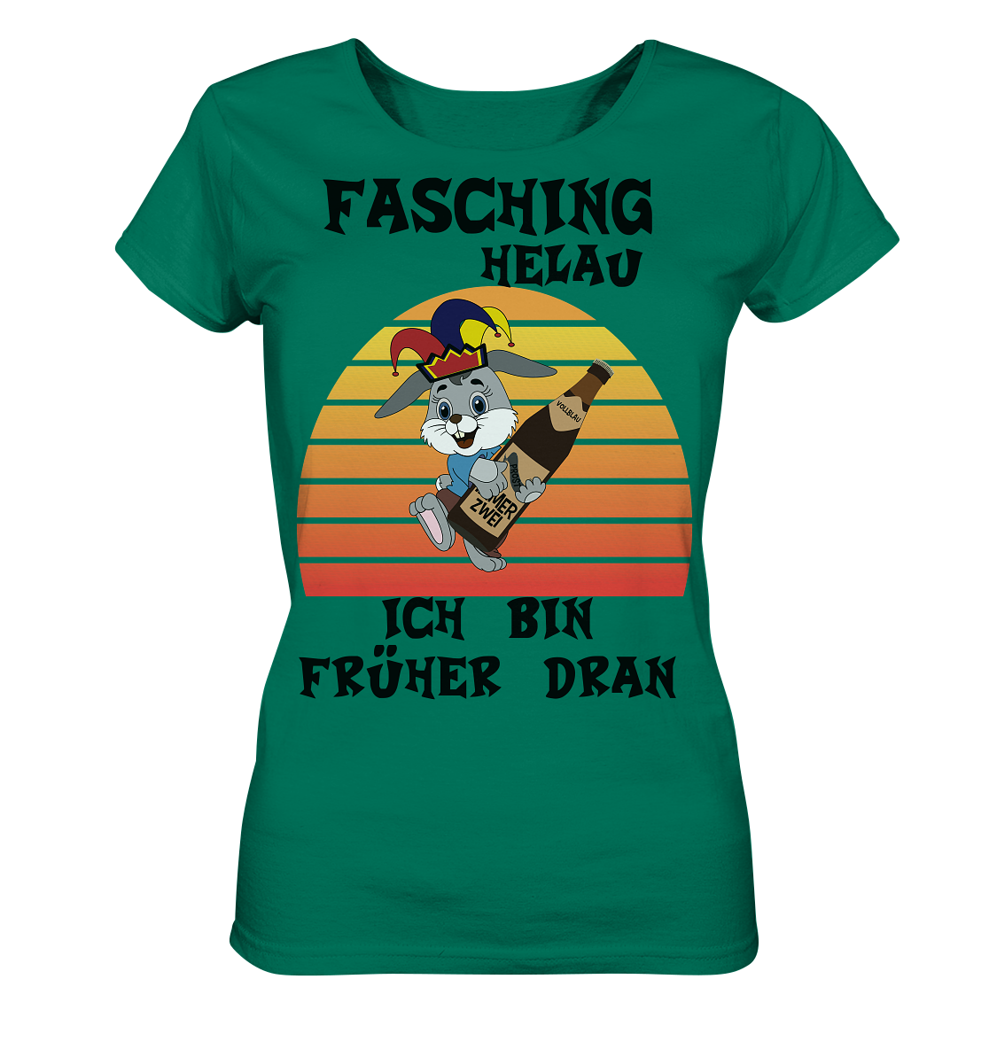 Fasching Helau, Osterhase feiert Karneval, Helau - Ladies Organic Shirt