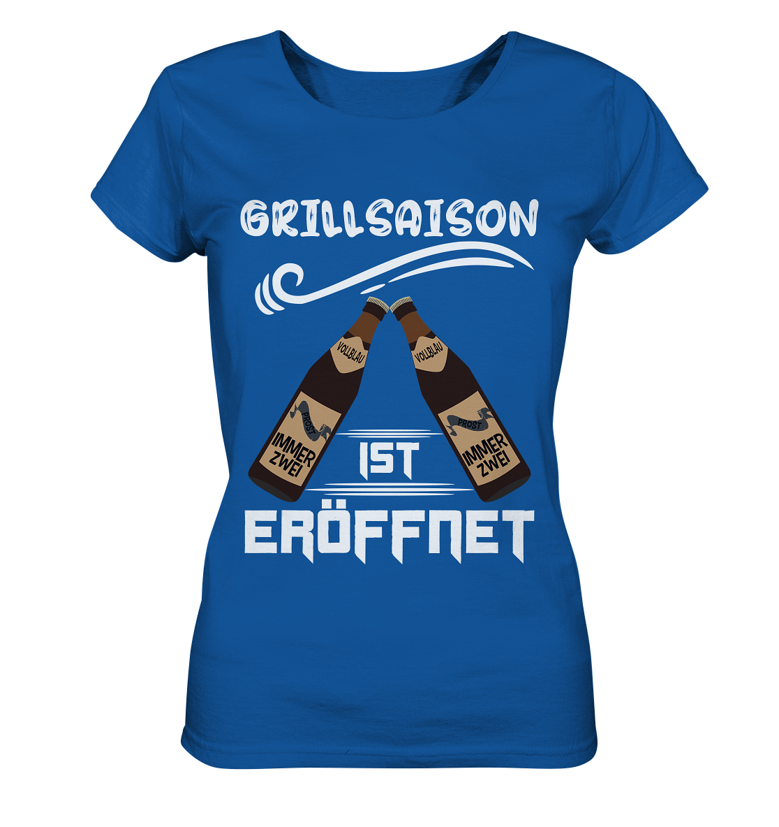 Grillsaison ist eröffnet, Grillen, Party, Feiern, Helles Design - Ladies Organic Shirt