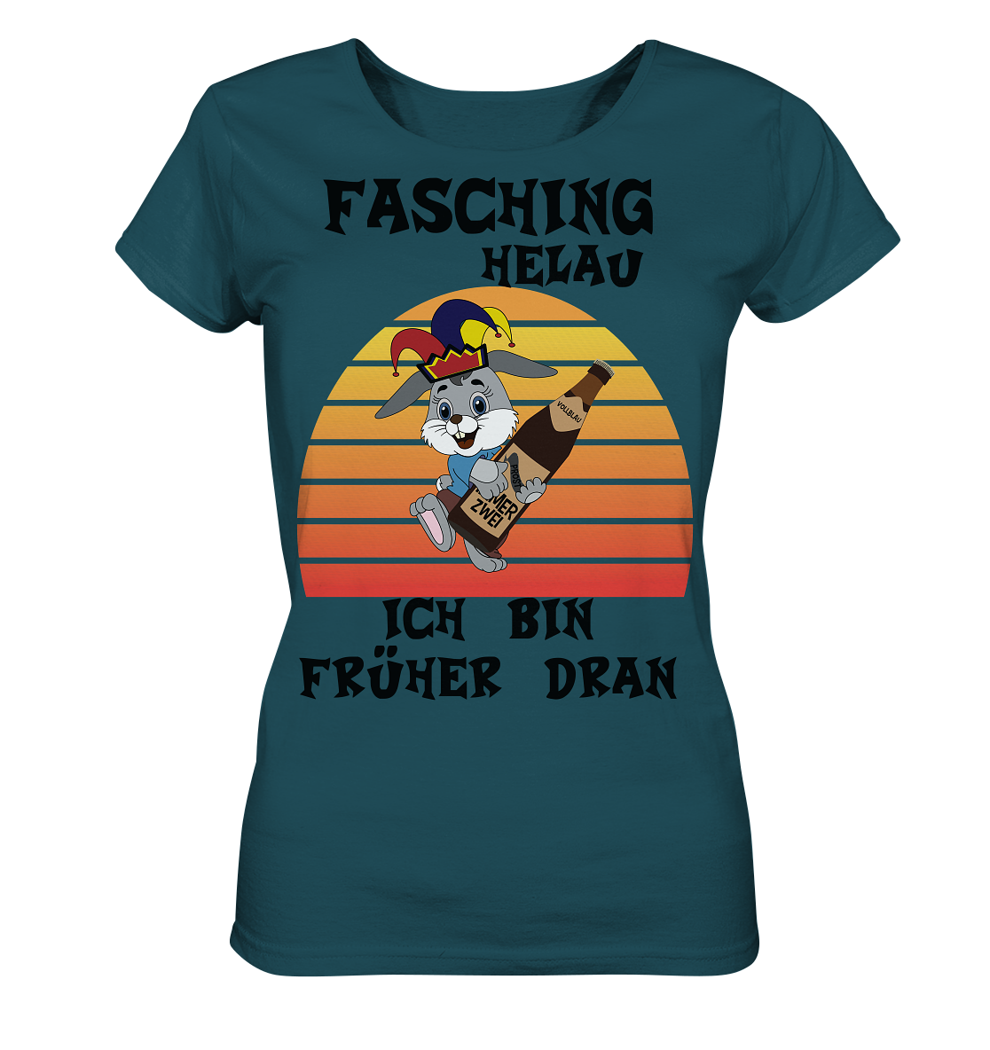 Fasching Helau, Osterhase feiert Karneval, Helau - Ladies Organic Shirt