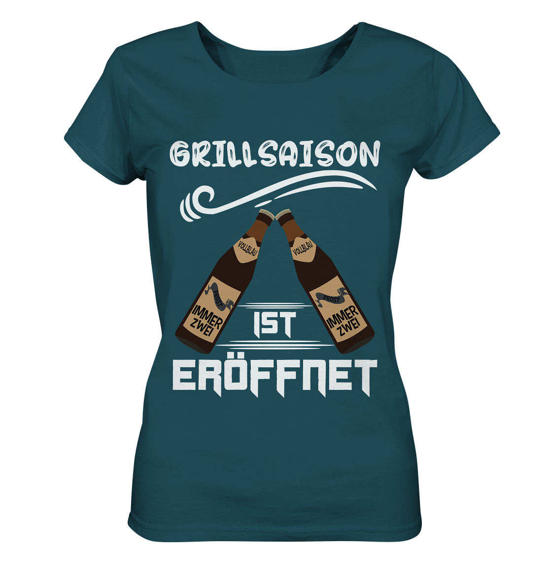 Grillsaison ist eröffnet, Grillen, Party, Feiern, Helles Design - Ladies Organic Shirt