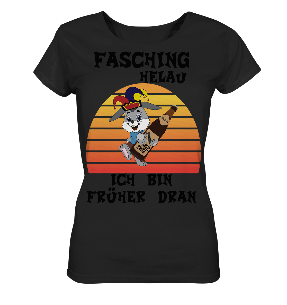 Fasching Helau, Osterhase feiert Karneval, Helau - Ladies Organic Shirt