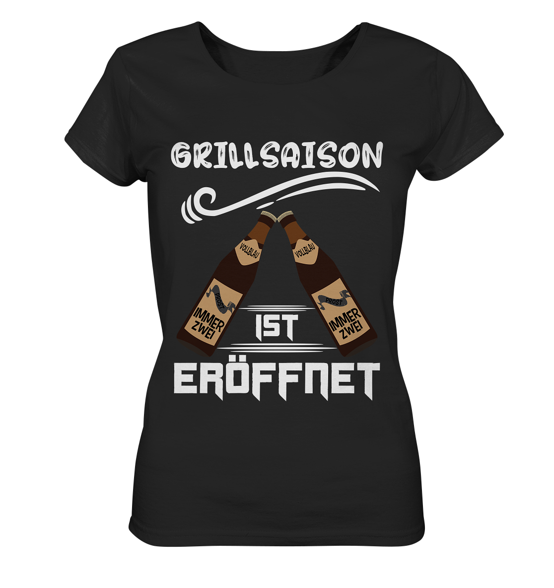 Grillsaison ist eröffnet, Grillen, Party, Feiern, Helles Design - Ladies Organic Shirt