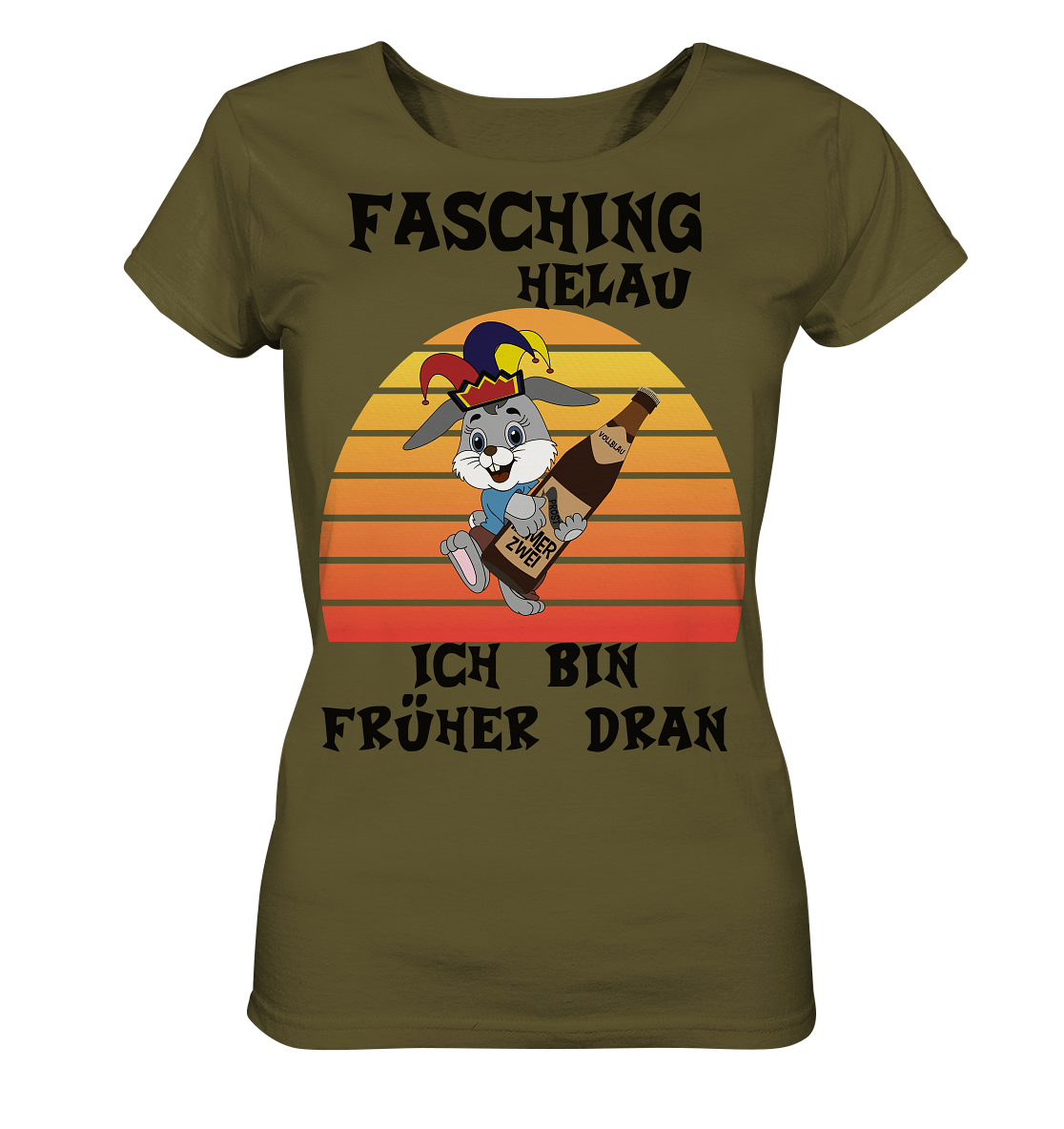 Fasching Helau, Osterhase feiert Karneval, Helau - Ladies Organic Shirt