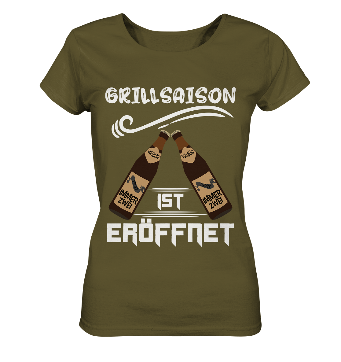 Grillsaison ist eröffnet, Grillen, Party, Feiern, Helles Design - Ladies Organic Shirt