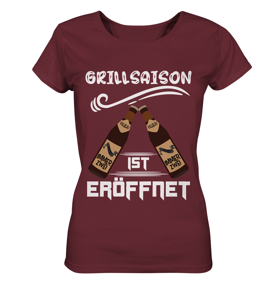 Grillsaison ist eröffnet, Grillen, Party, Feiern, Helles Design - Ladies Organic Shirt