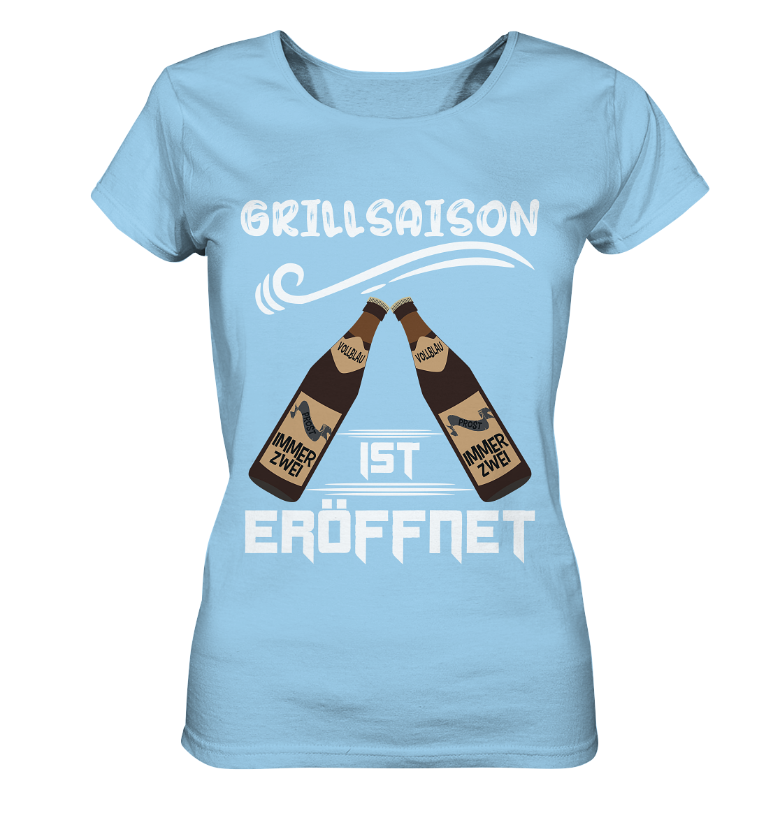 Grillsaison ist eröffnet, Grillen, Party, Feiern, Helles Design - Ladies Organic Shirt