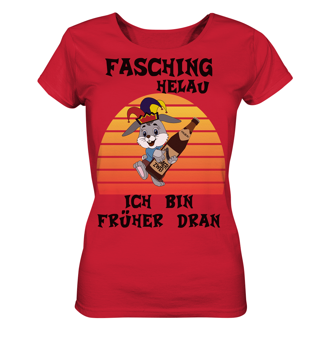 Fasching Helau, Osterhase feiert Karneval, Helau - Ladies Organic Shirt
