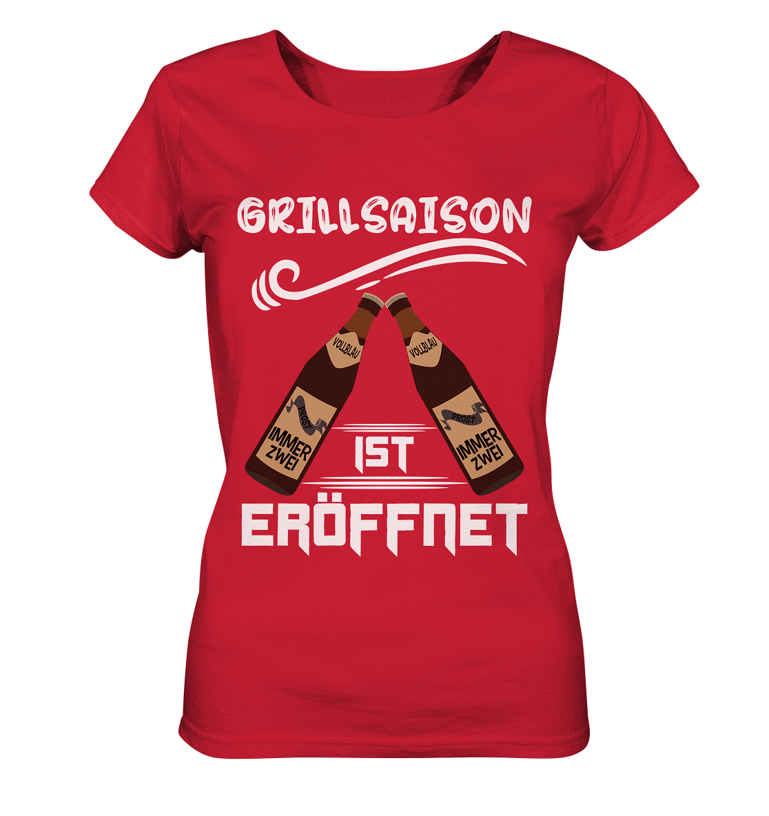 Grillsaison ist eröffnet, Grillen, Party, Feiern, Helles Design - Ladies Organic Shirt