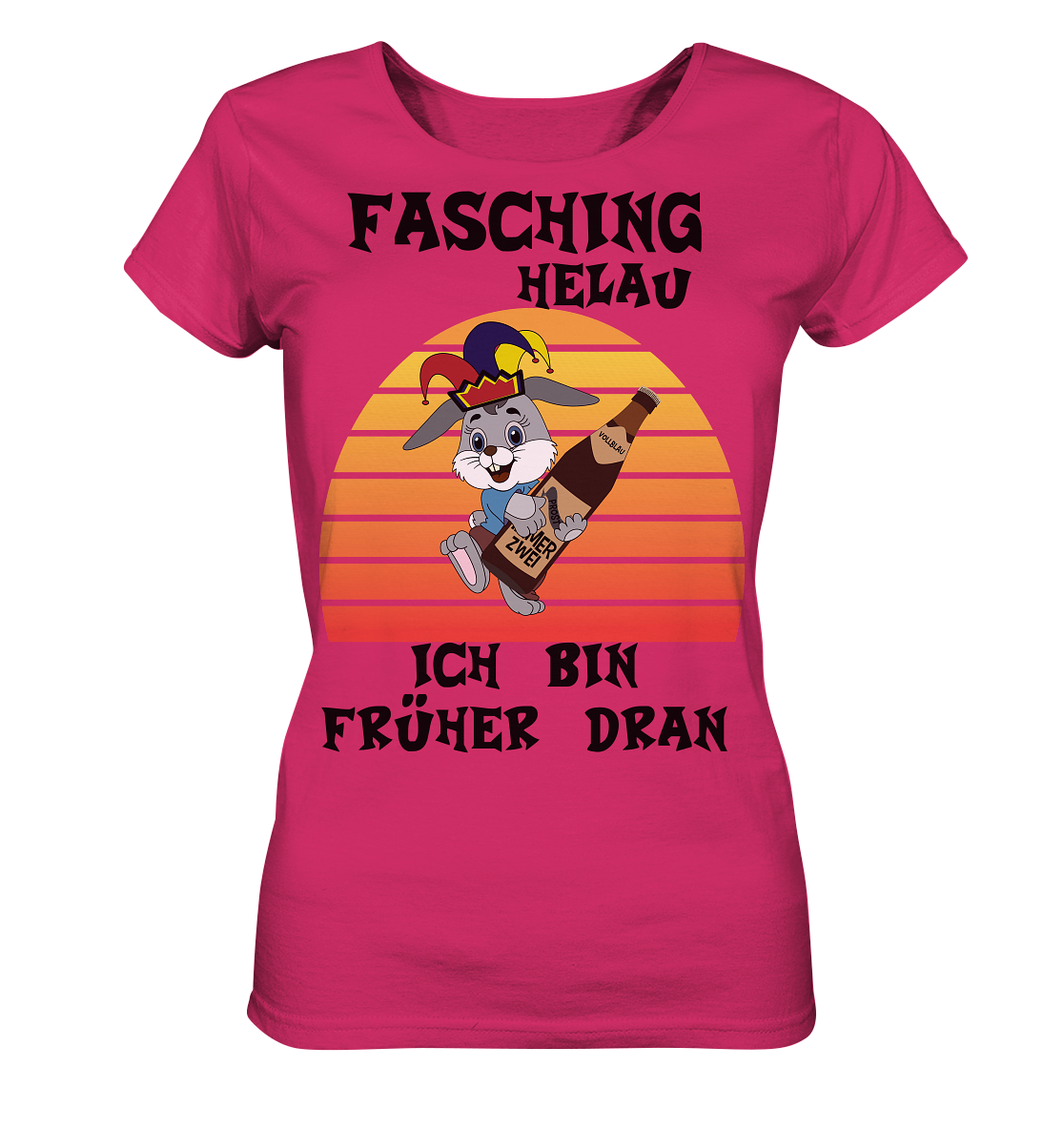 Fasching Helau, Osterhase feiert Karneval, Helau - Ladies Organic Shirt