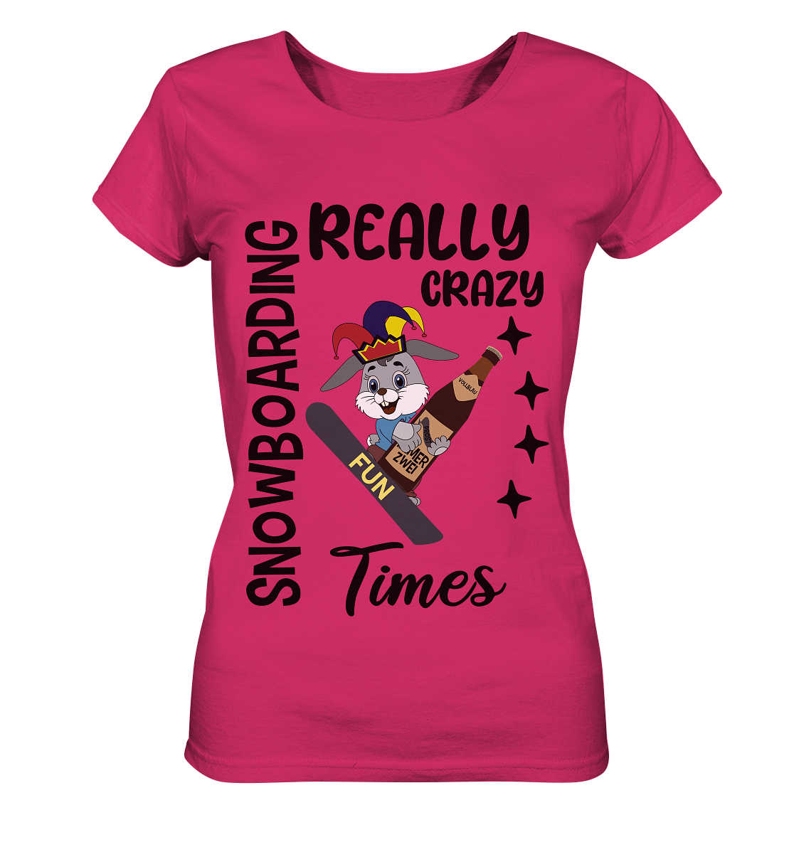 Snowboarding, really crazy, Osterhase mit Bierflasche - Ladies Organic Shirt