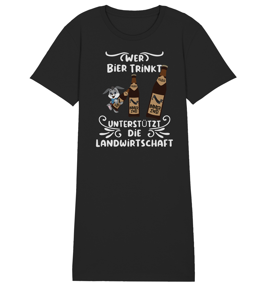 Wer Bier trinkt unterstützt die Landwirtschaft, Party- Shirt - Ladies Organic Shirt Dress