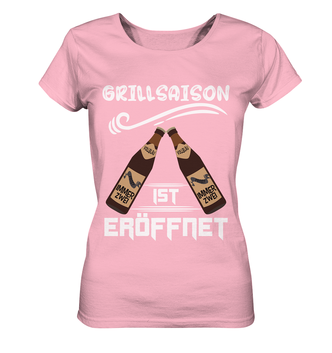 Grillsaison ist eröffnet, Grillen, Party, Feiern, Helles Design - Ladies Organic Shirt