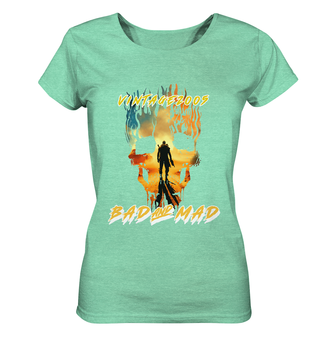 Vintage 2005- BAD AND MAD, streetwear, casual style - Ladies Organic Shirt (meliert)