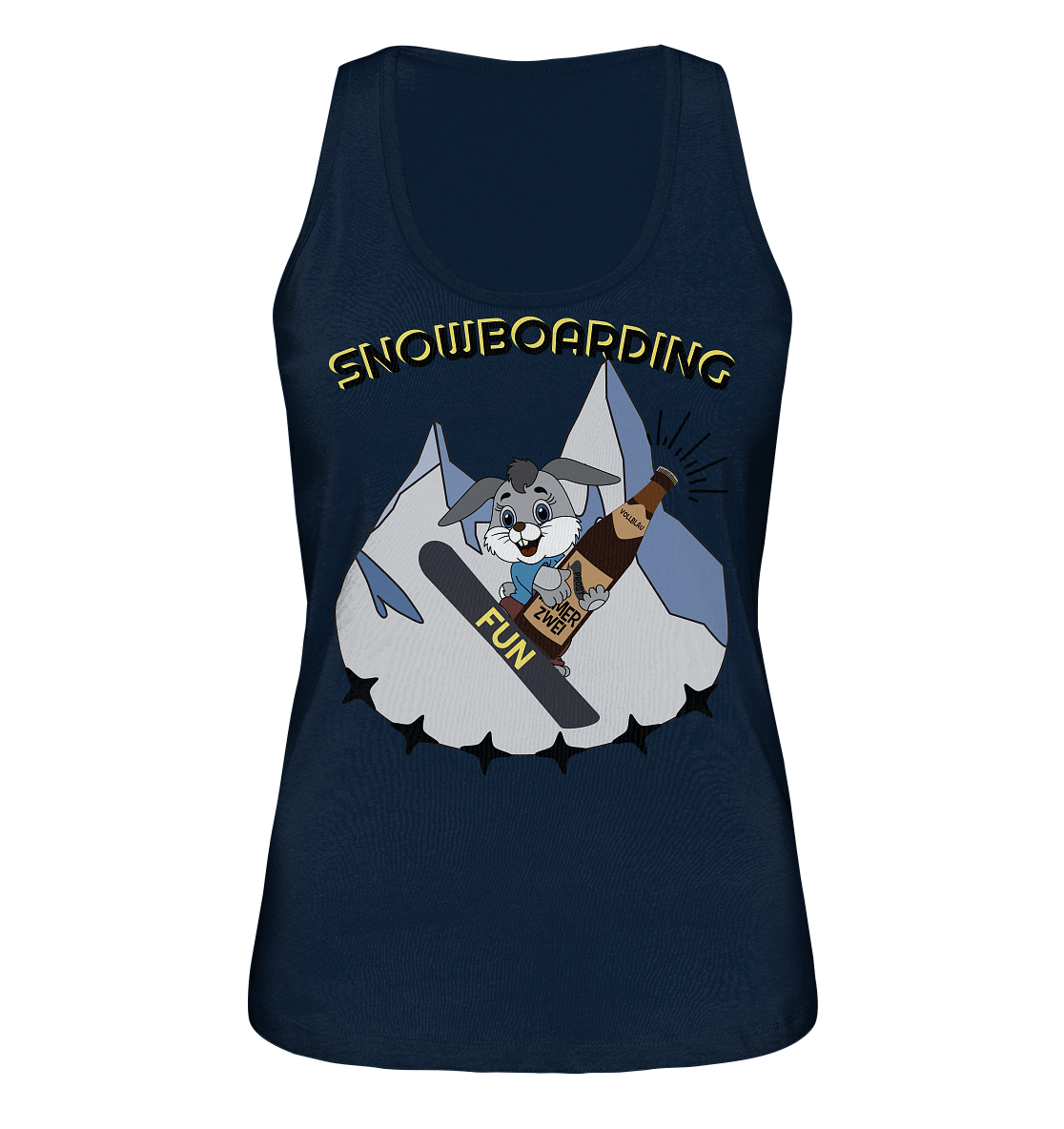 Snowboarding, Apres- Ski, Snowboard, Skihase und Bier - Ladies Organic Tank-Top