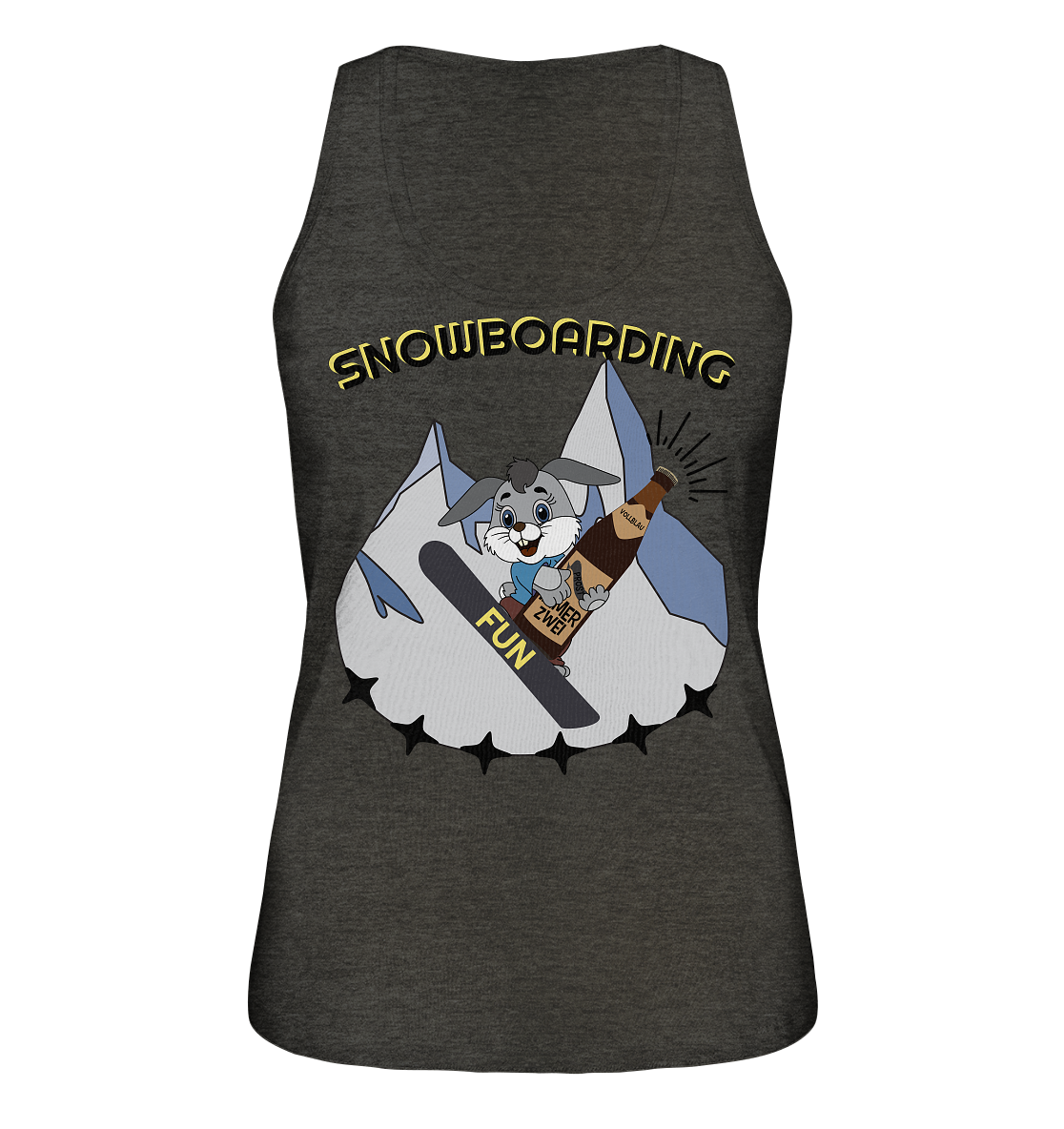 Snowboarding, Apres- Ski, Snowboard, Skihase und Bier - Ladies Organic Tank-Top