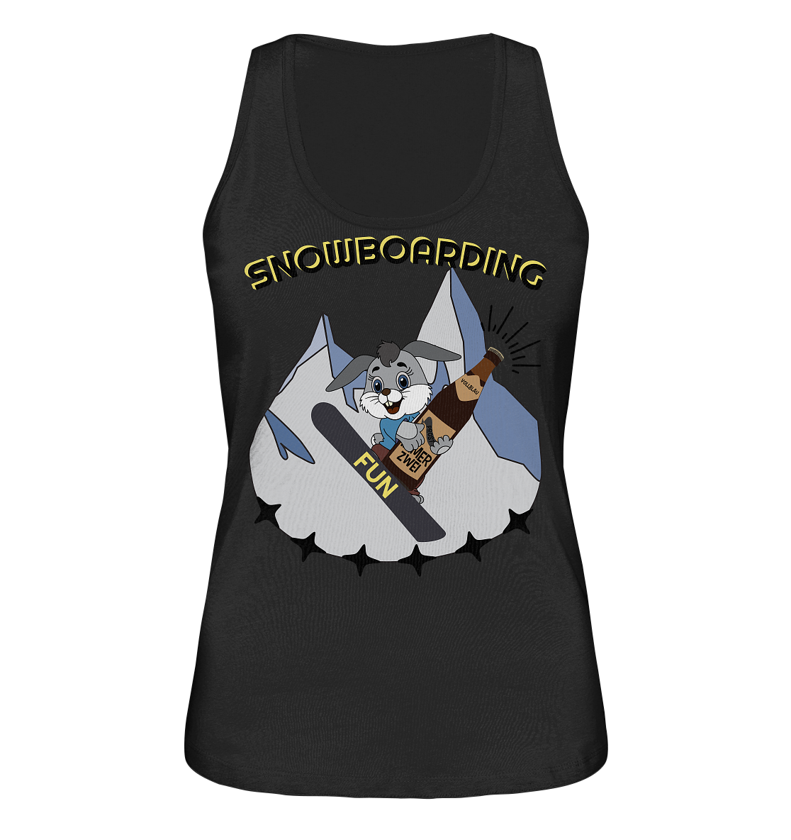 Snowboarding, Apres- Ski, Snowboard, Skihase und Bier - Ladies Organic Tank-Top