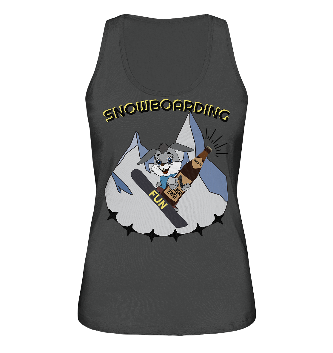 Snowboarding, Apres- Ski, Snowboard, Skihase und Bier - Ladies Organic Tank-Top