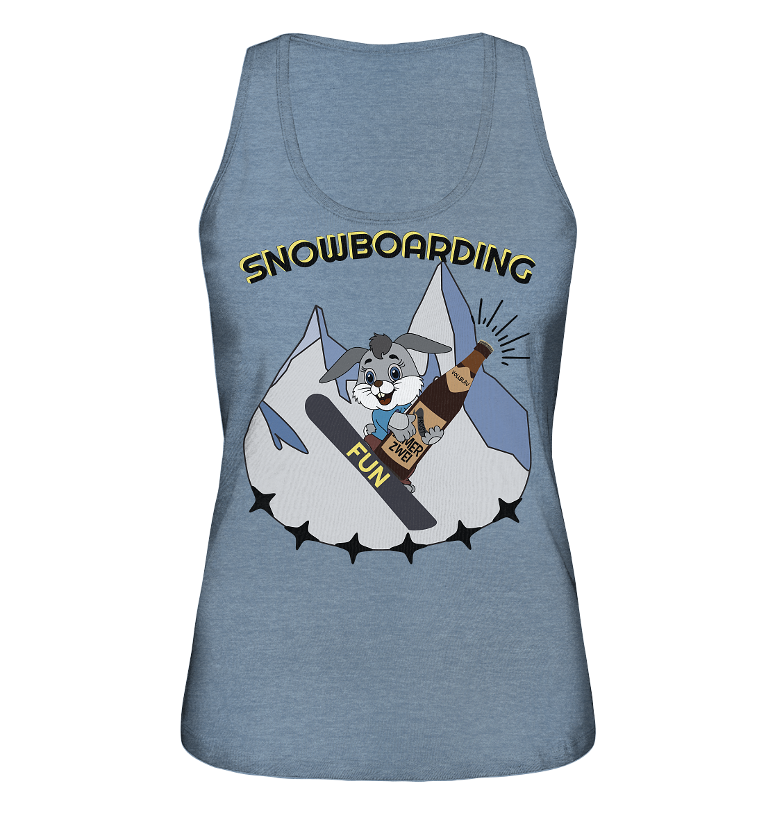 Snowboarding, Apres- Ski, Snowboard, Skihase und Bier - Ladies Organic Tank-Top