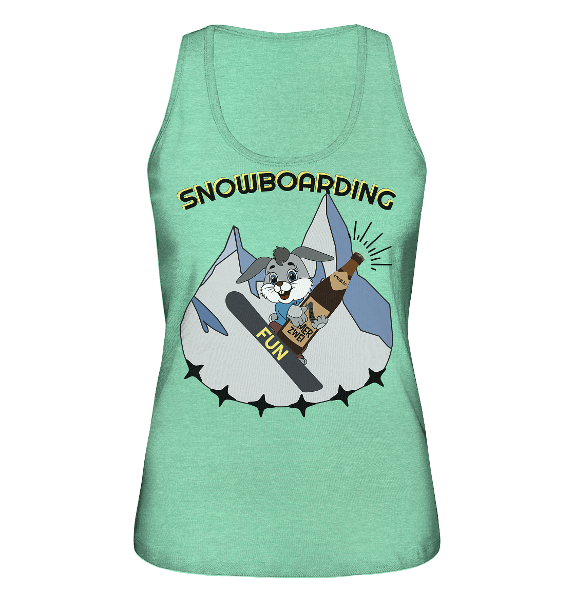 Snowboarding, Apres- Ski, Snowboard, Skihase und Bier - Ladies Organic Tank-Top