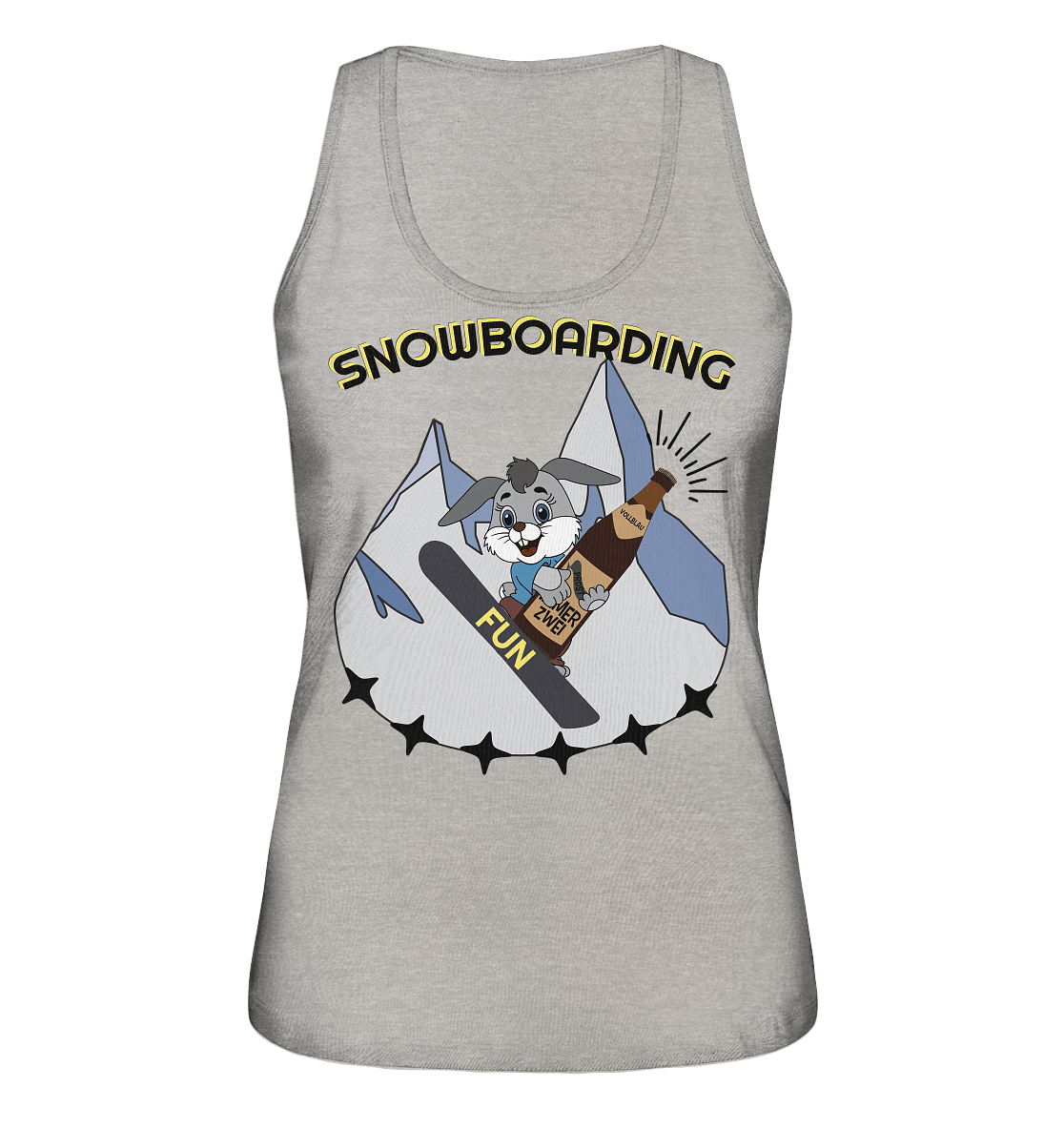 Snowboarding, Apres- Ski, Snowboard, Skihase und Bier - Ladies Organic Tank-Top