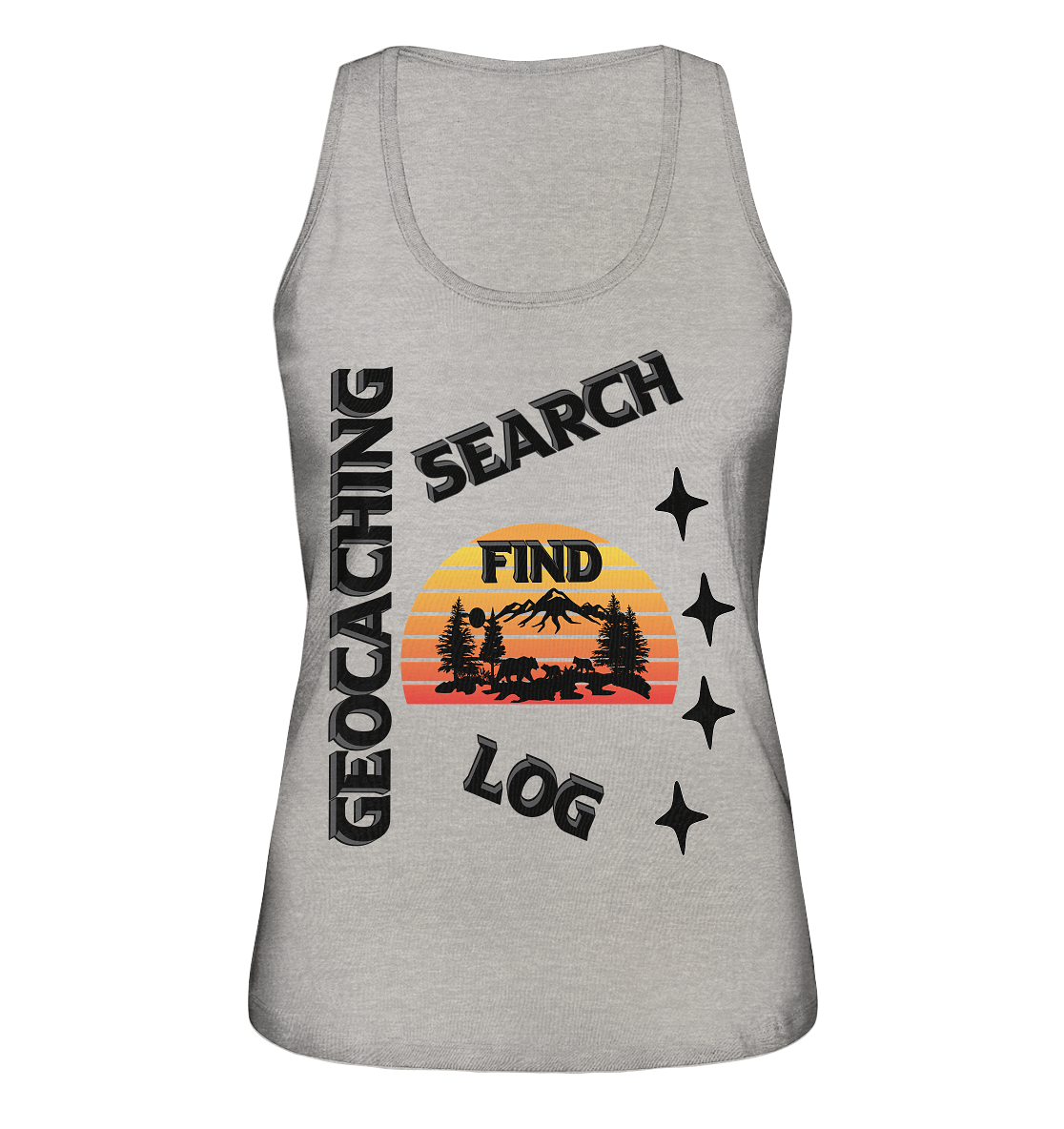 Geocaching, Suchen, Finden und Log, Geocache Schwarzes Design - Ladies Organic Tank-Top
