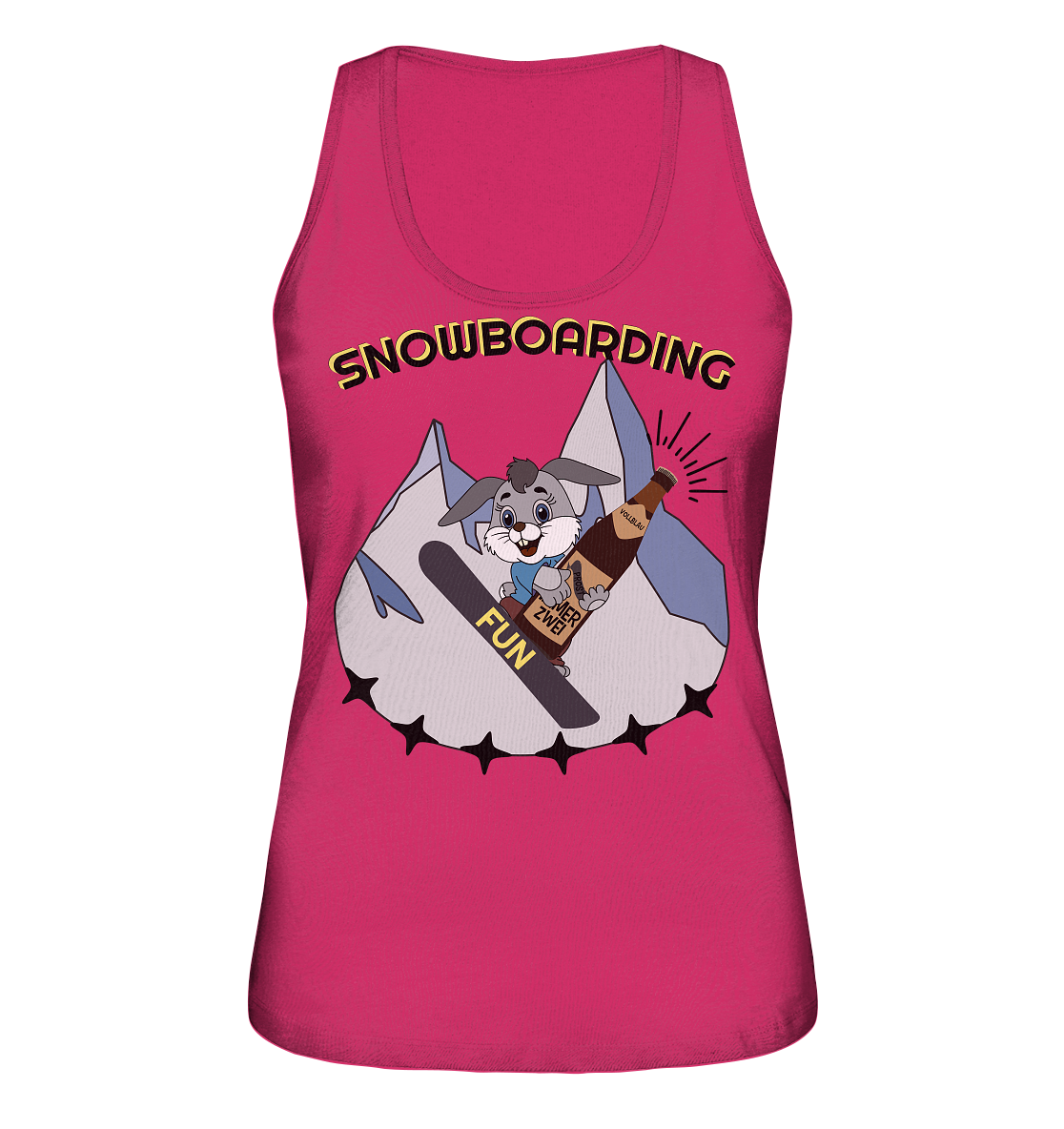 Snowboarding, Apres- Ski, Snowboard, Skihase und Bier - Ladies Organic Tank-Top