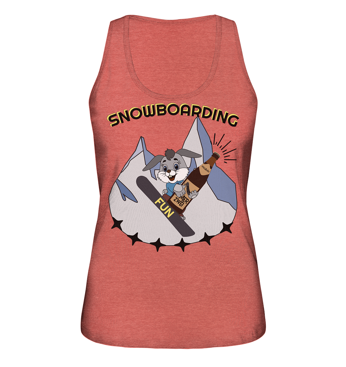 Snowboarding, Apres- Ski, Snowboard, Skihase und Bier - Ladies Organic Tank-Top