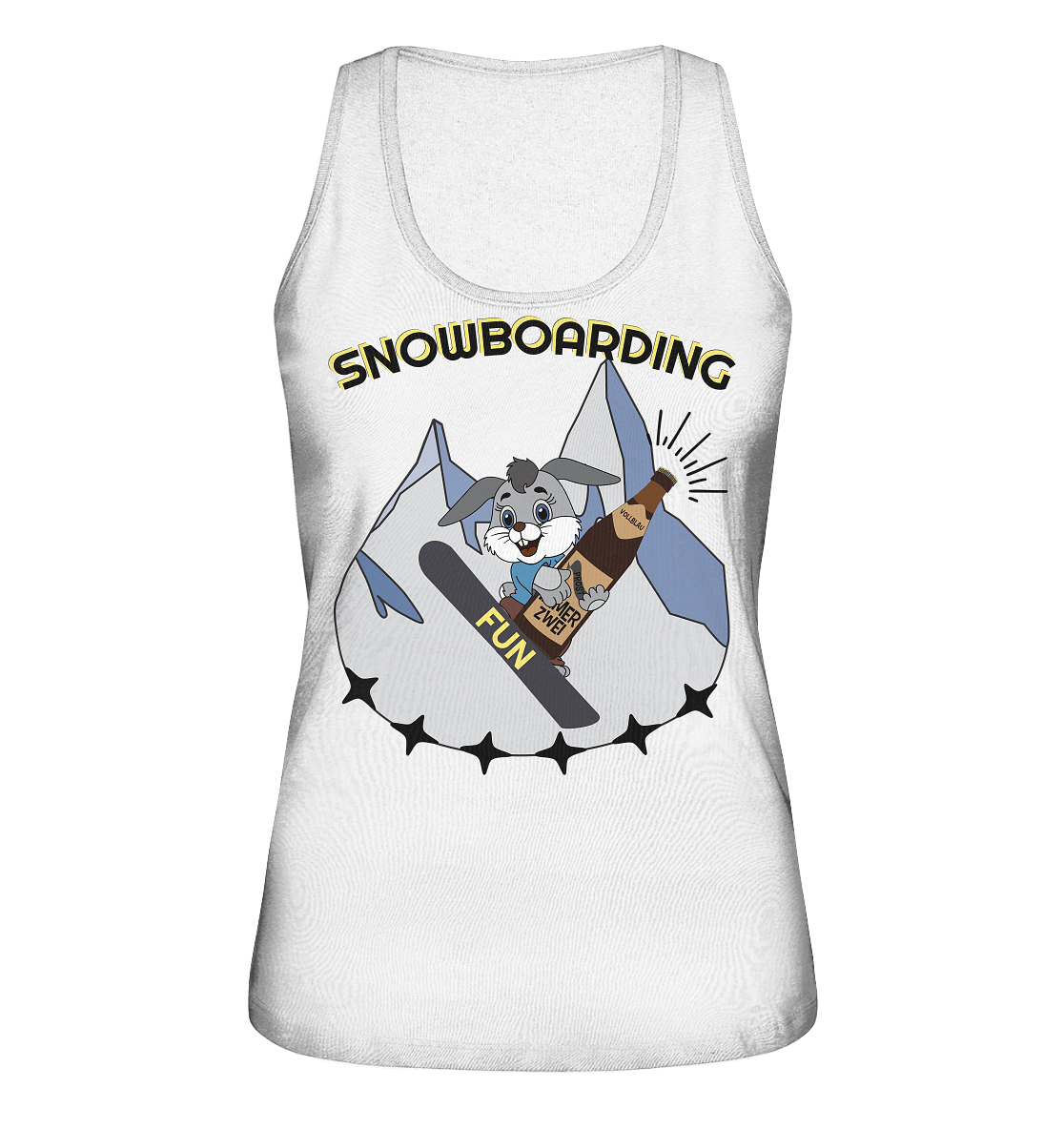 Snowboarding, Apres- Ski, Snowboard, Skihase und Bier - Ladies Organic Tank-Top