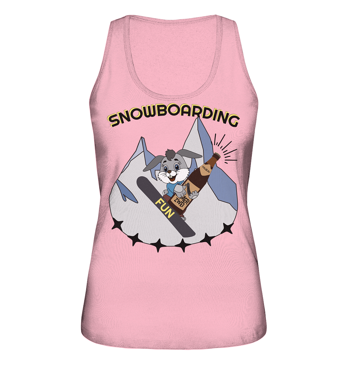 Snowboarding, Apres- Ski, Snowboard, Skihase und Bier - Ladies Organic Tank-Top