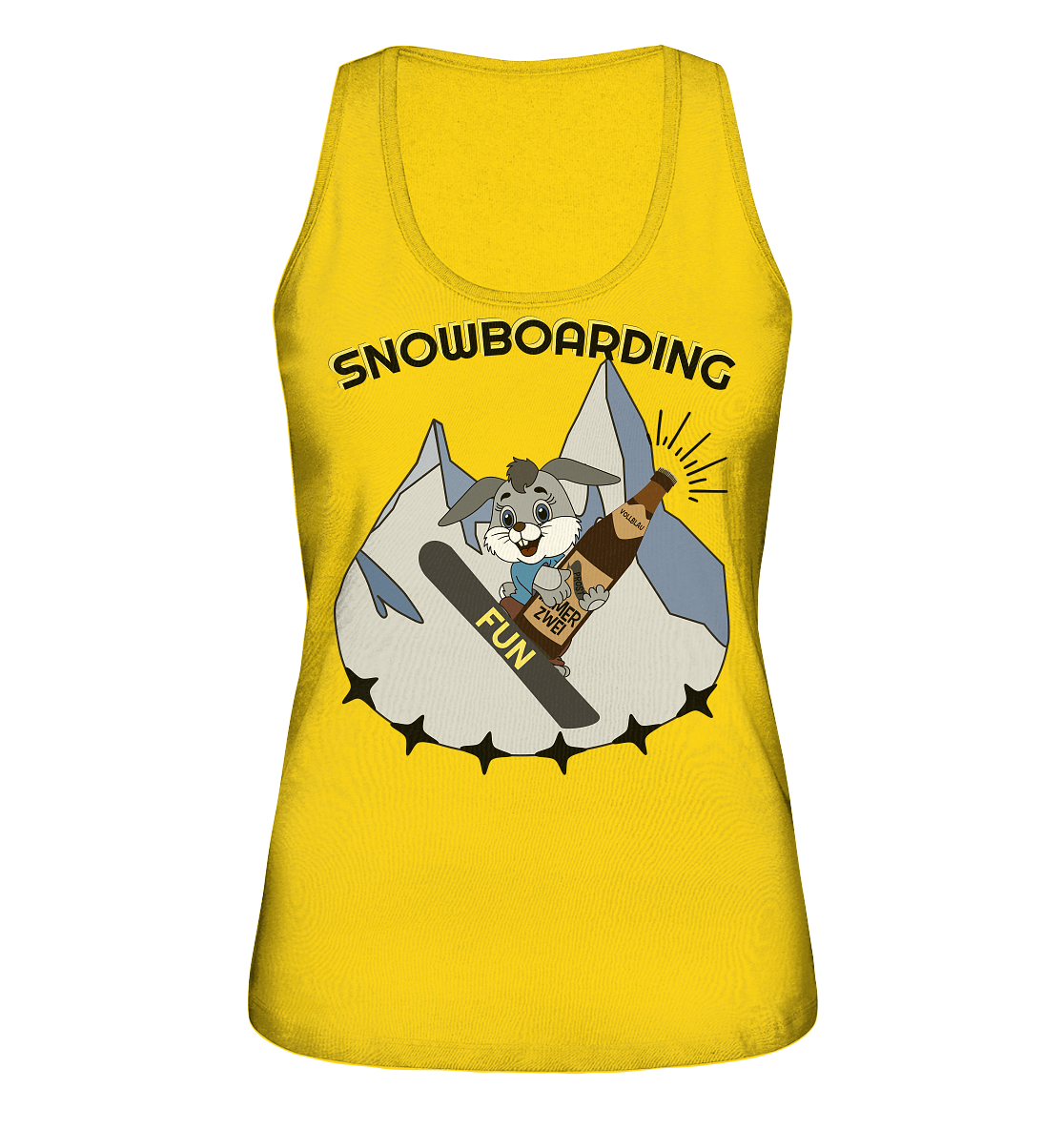 Snowboarding, Apres- Ski, Snowboard, Skihase und Bier - Ladies Organic Tank-Top