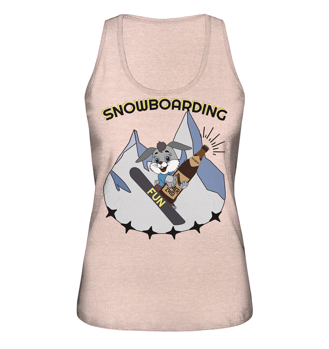 Snowboarding, Apres- Ski, Snowboard, Skihase und Bier - Ladies Organic Tank-Top