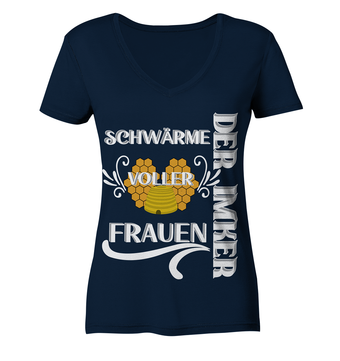 Der Imker, schwärme voller Frauen, Imkerei, Helden, Helles Motiv - Ladies Organic V-Neck Shirt