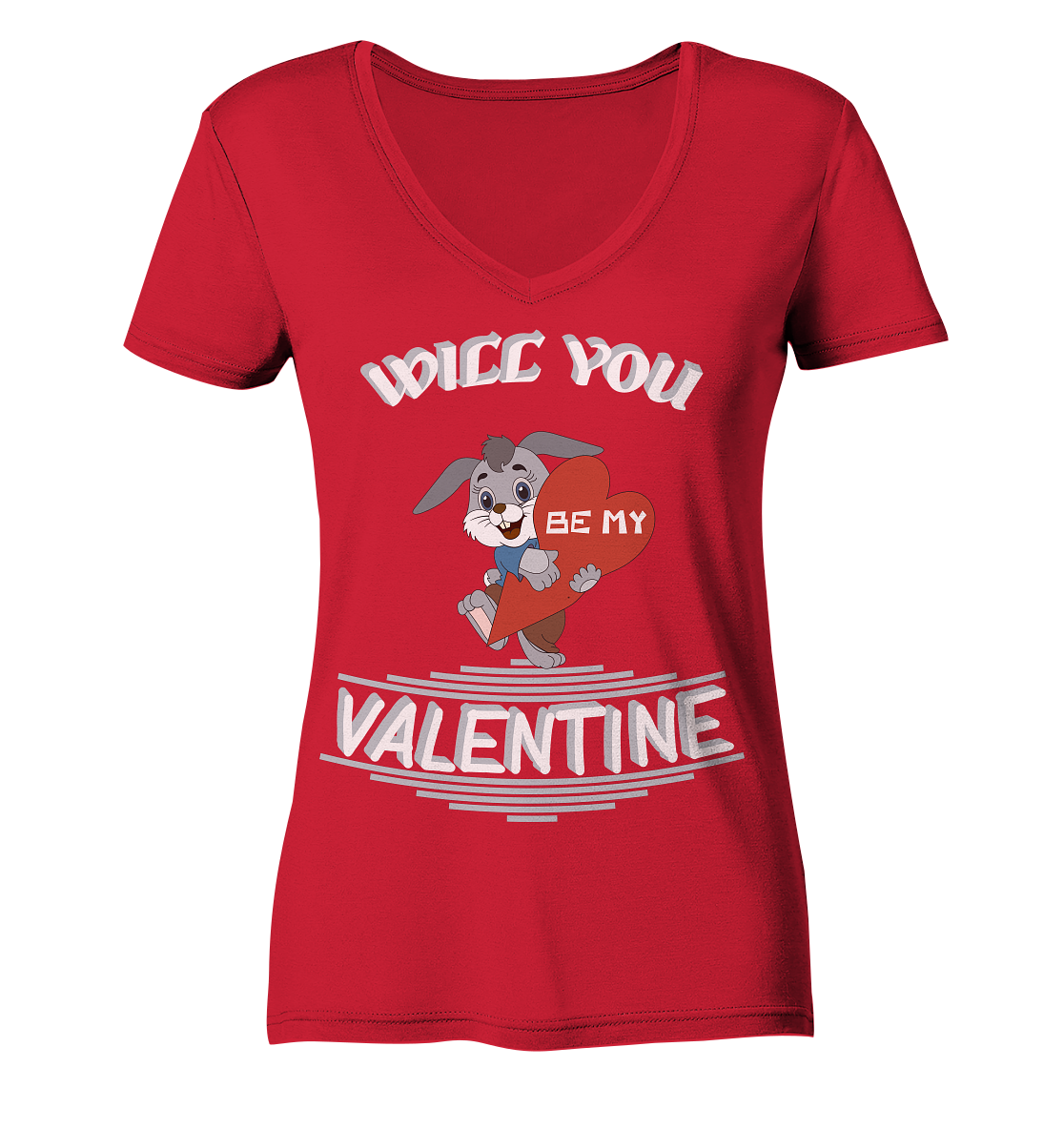 Valentine, Valentinstag am 14. Februar, Geschenkideen - Ladies Organic V-Neck Shirt
