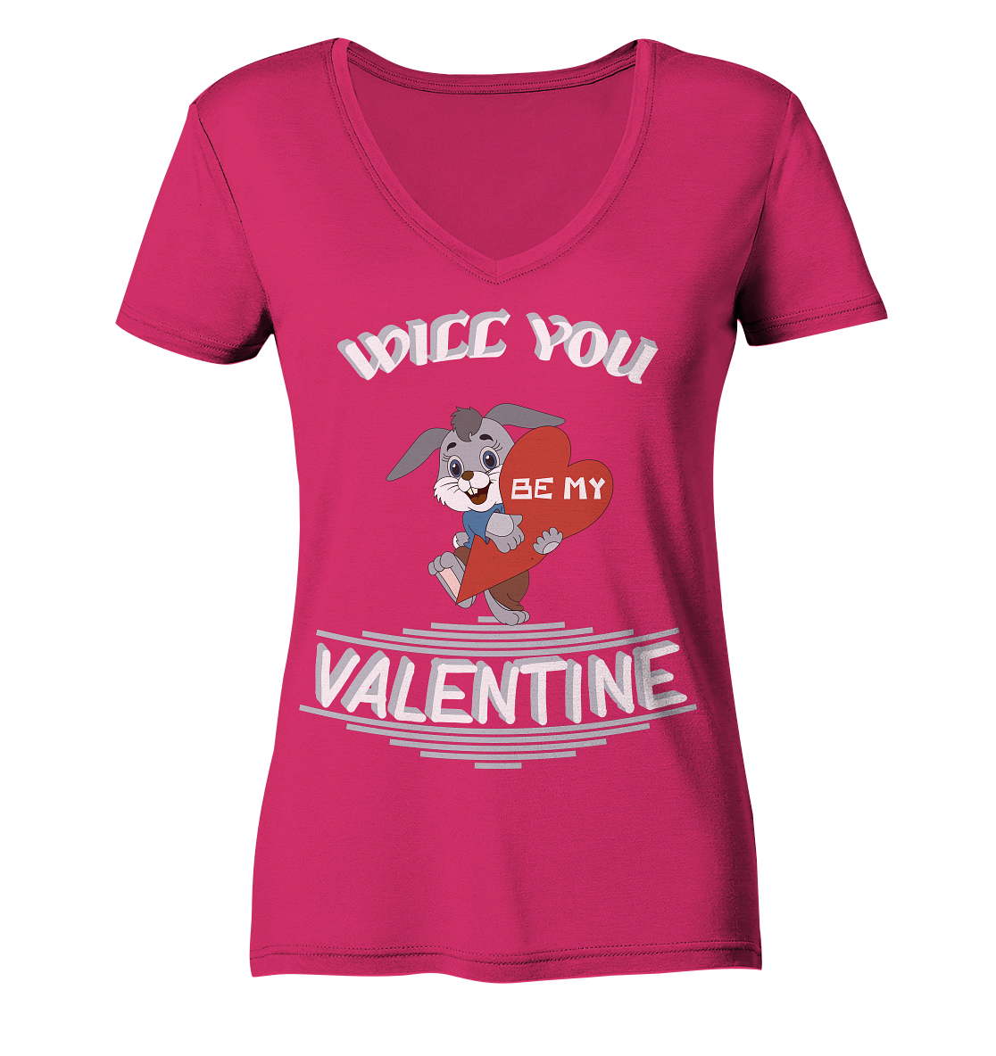 Valentine, Valentinstag am 14. Februar, Geschenkideen - Ladies Organic V-Neck Shirt