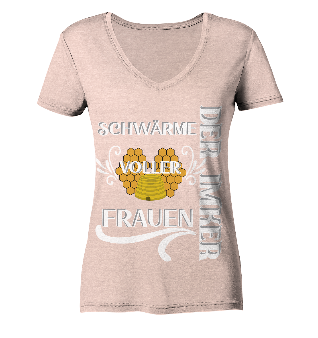 Der Imker, schwärme voller Frauen, Imkerei, Helden, Helles Motiv - Ladies Organic V-Neck Shirt