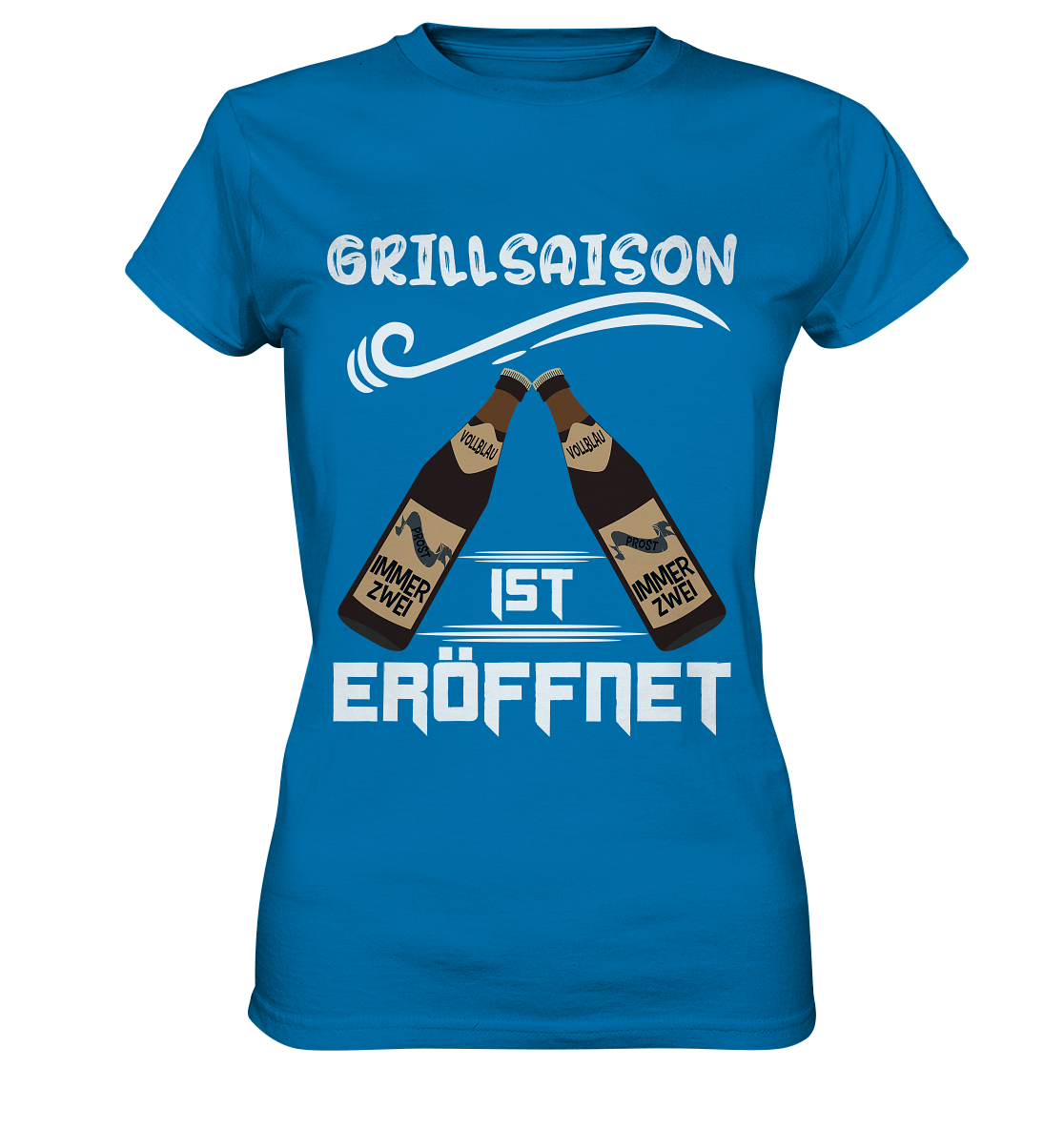 Grillsaison ist eröffnet, Grillen, Party, Feiern, Helles Design - Ladies Premium Shirt