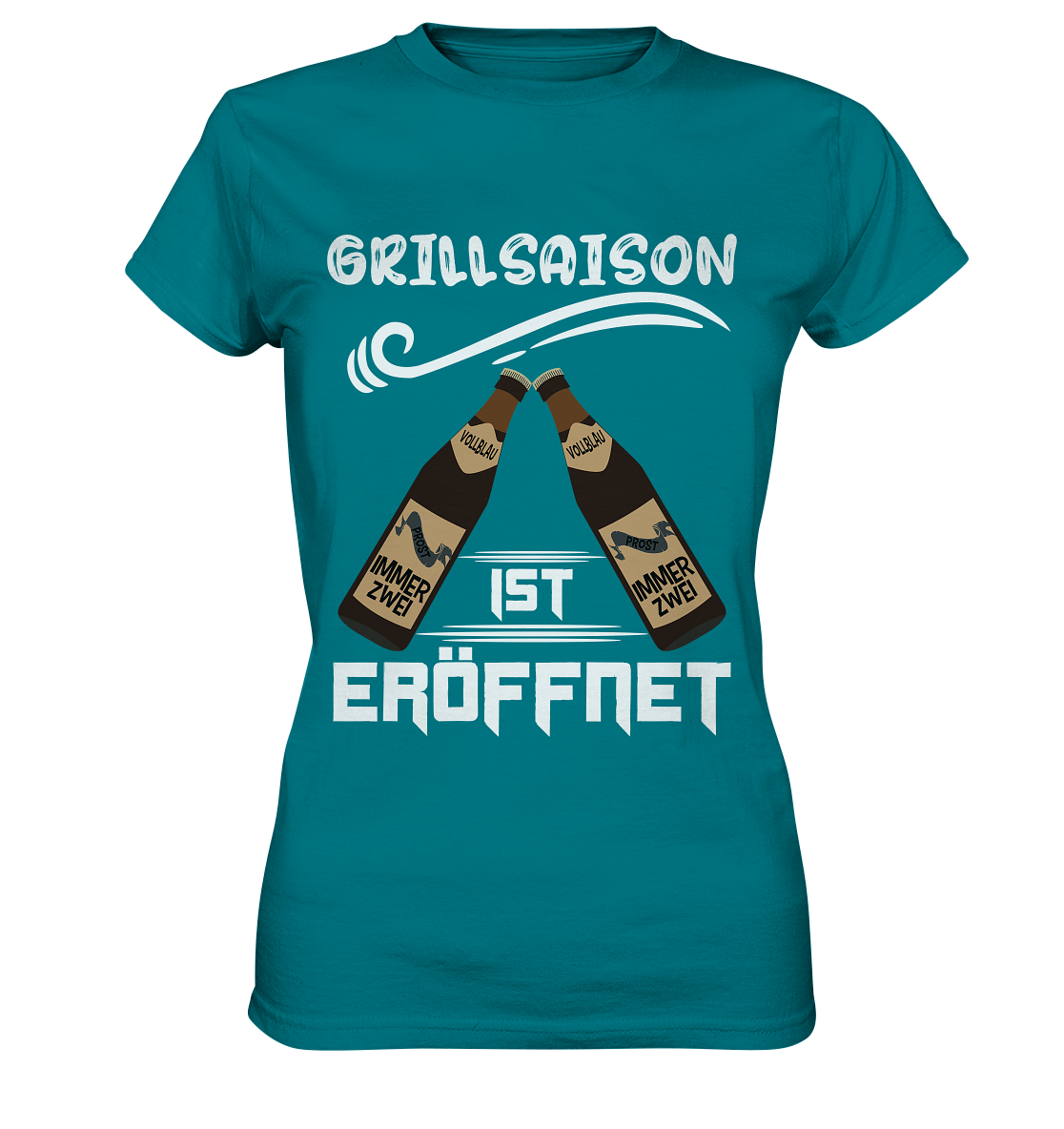 Grillsaison ist eröffnet, Grillen, Party, Feiern, Helles Design - Ladies Premium Shirt