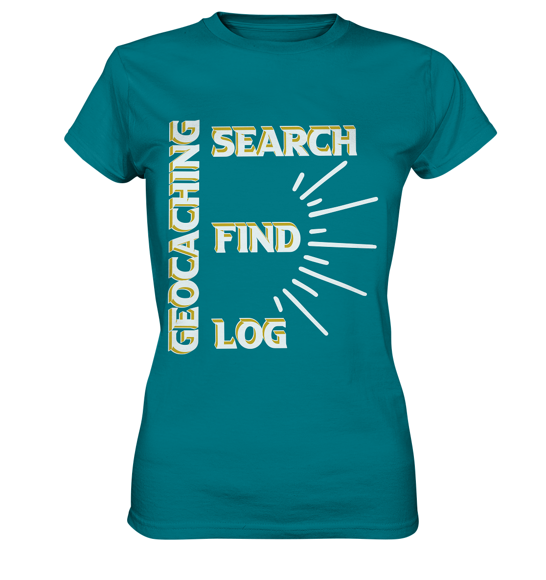 Geocaching-SEARCH-FIND-LOG, Cache Helles Disign - Ladies Premium Shirt