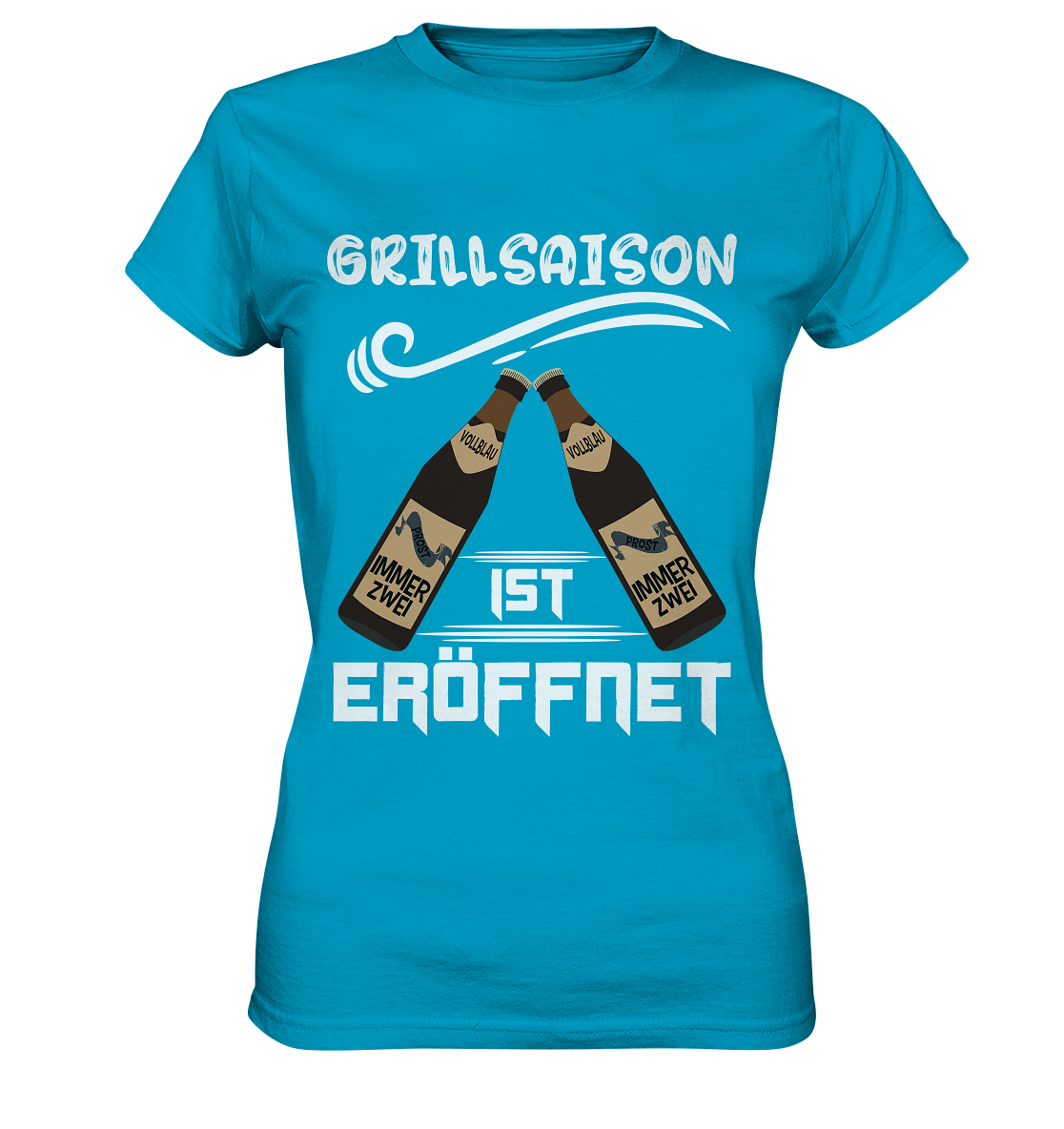 Grillsaison ist eröffnet, Grillen, Party, Feiern, Helles Design - Ladies Premium Shirt