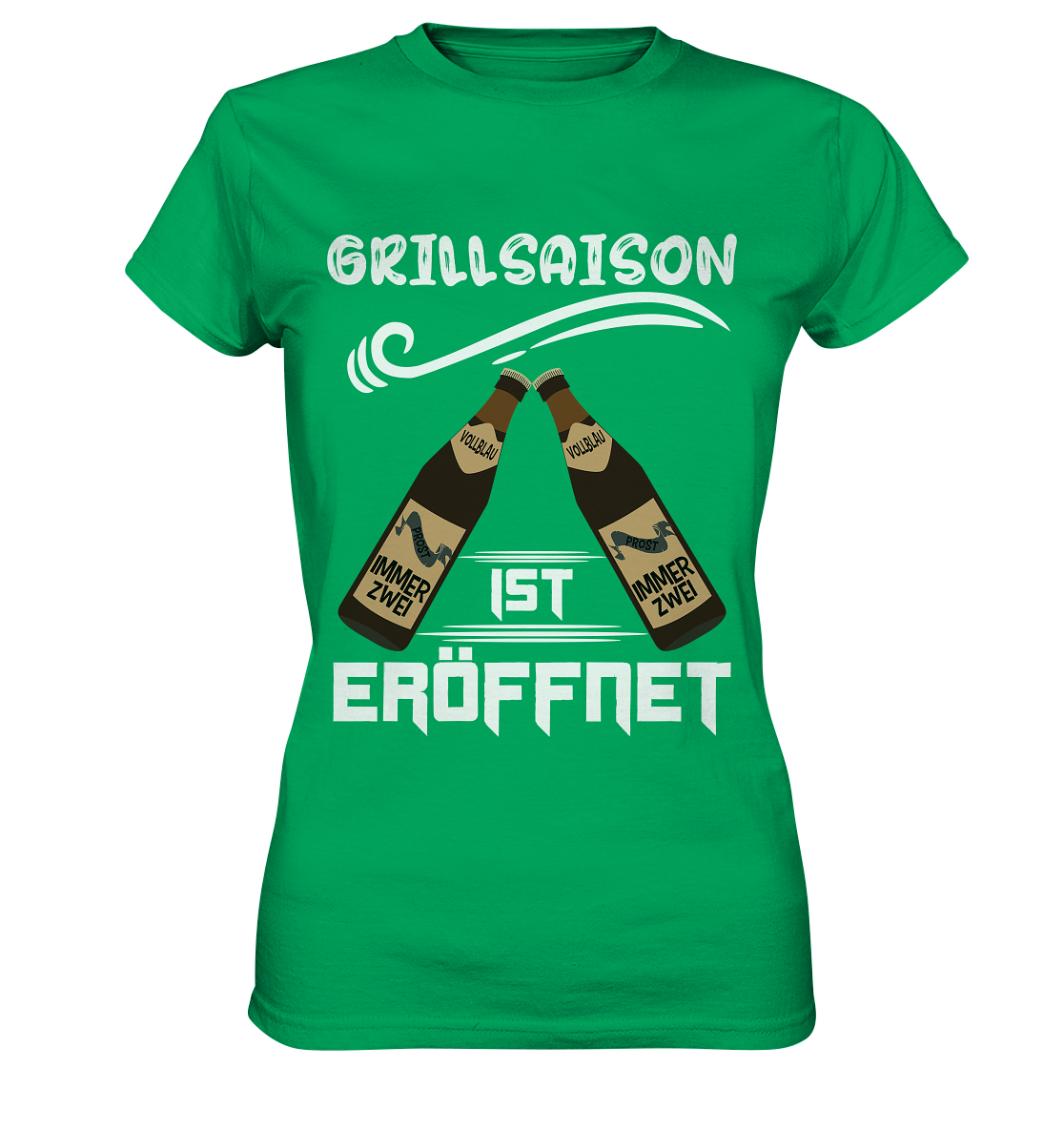 Grillsaison ist eröffnet, Grillen, Party, Feiern, Helles Design - Ladies Premium Shirt