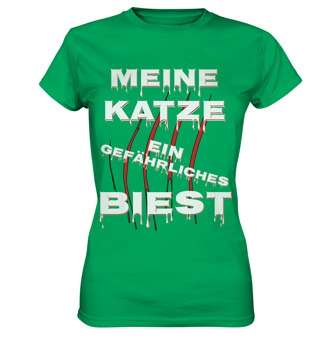 Meine Katze - Ein gefährliches Biest - Statement - Streetwear - Ladies Premium Shirt