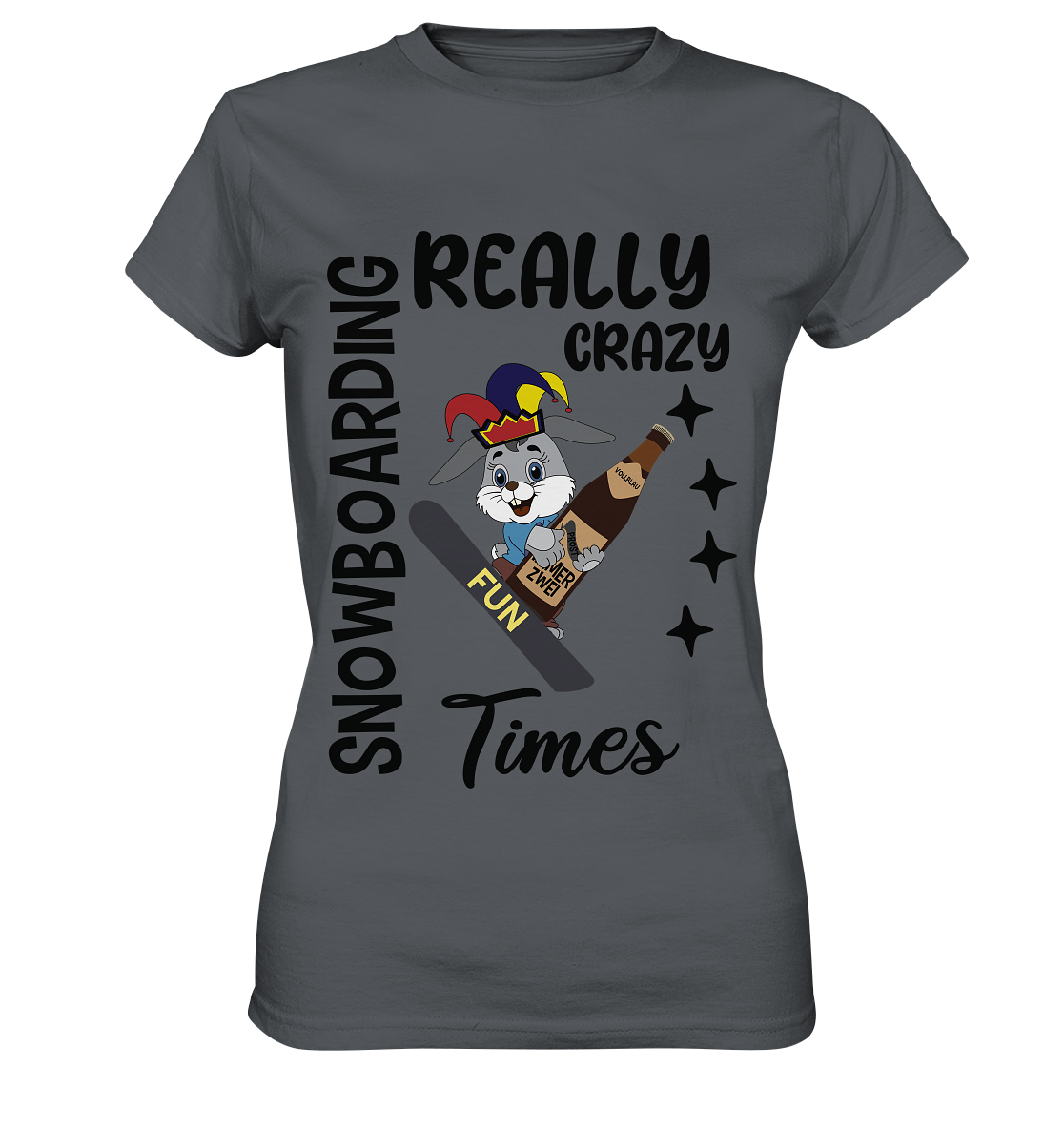 Snowboarding, really crazy, Osterhase mit Bierflasche - Ladies Premium Shirt